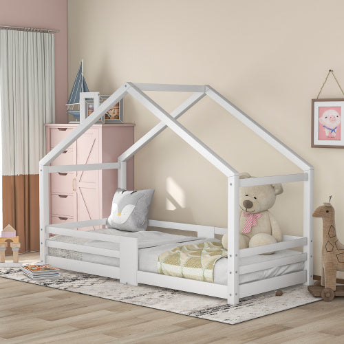Hausbett aus Kiefernholz in Weiß 90 X 200 Cm