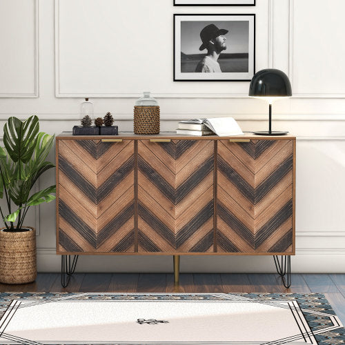 Einzigartiges dreitüriges Sideboard