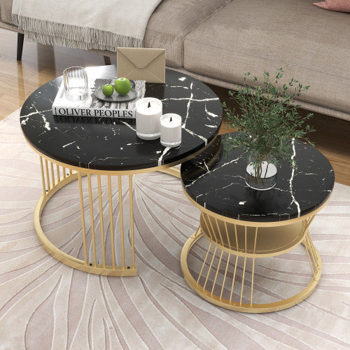 Couchtisch in Marmoroptik und einzigartigem Design