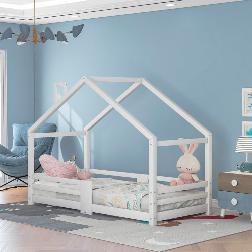 Hausbett aus Kiefernholz in Weiß 90 X 200 Cm