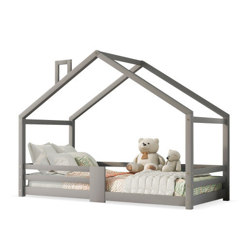 Hausbett aus Kiefernholz in Grau 90x 200 cm