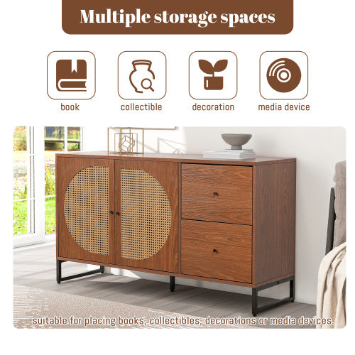Designer Kommode/ Sideboard mit Schubladen in Walnuss