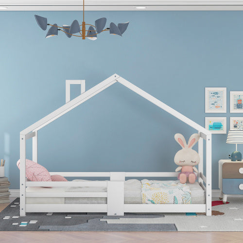 Hausbett aus Kiefernholz in Weiß 90 X 200 Cm