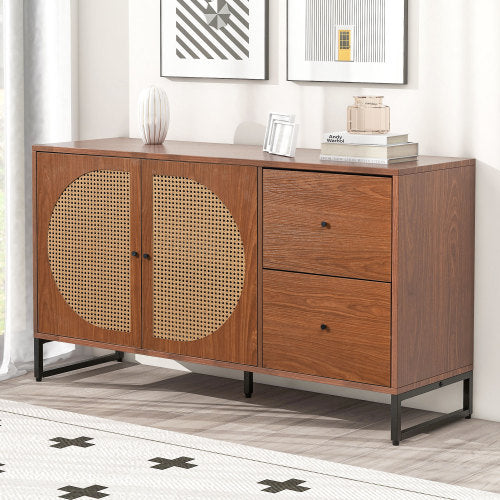 Designer Kommode/ Sideboard mit Schubladen in Walnuss