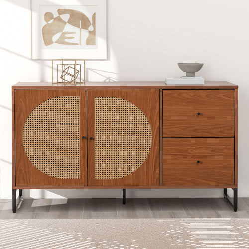 Designer Kommode/ Sideboard mit Schubladen in Walnuss