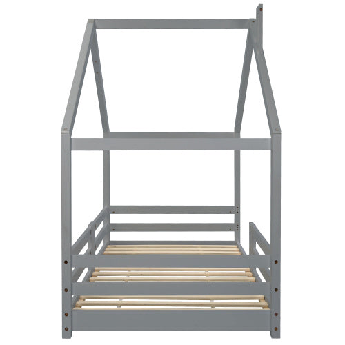 Hausbett aus Kiefernholz in Grau 90x 200 cm