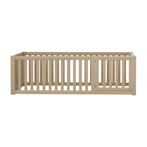 Kinderbett 140 X 200  Holzboden Bettrahmen Mit Zaun und Tür